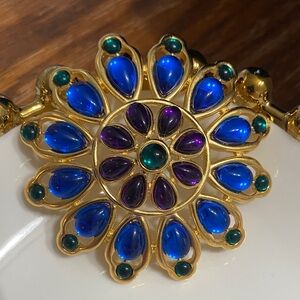 Trifari Gold-Tone Moghul Jewels of India Cabochon Brooch